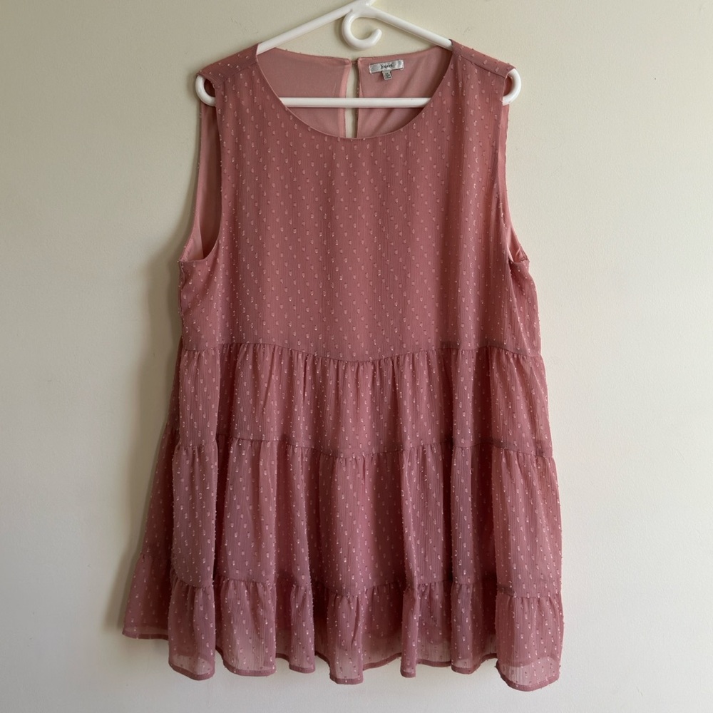 JODIFL || Woman’s Blush Pink Textured Blouse size 1x